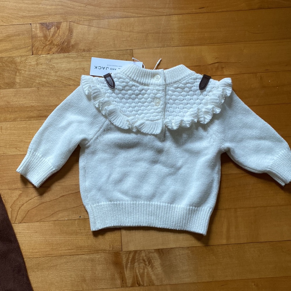 NWT Janie and jack equestrian ruffle neck sweater and faux suede leggings 3-6mo - Picture 4 of 5